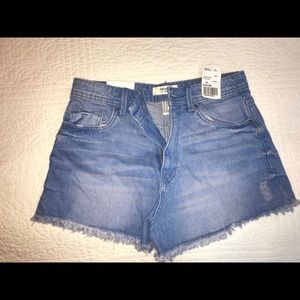 High waisted denim shorts